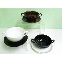 Stoneware Soup Cup with plate